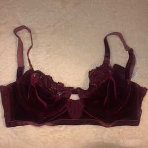 Free People Burgundy Velvet Bralette